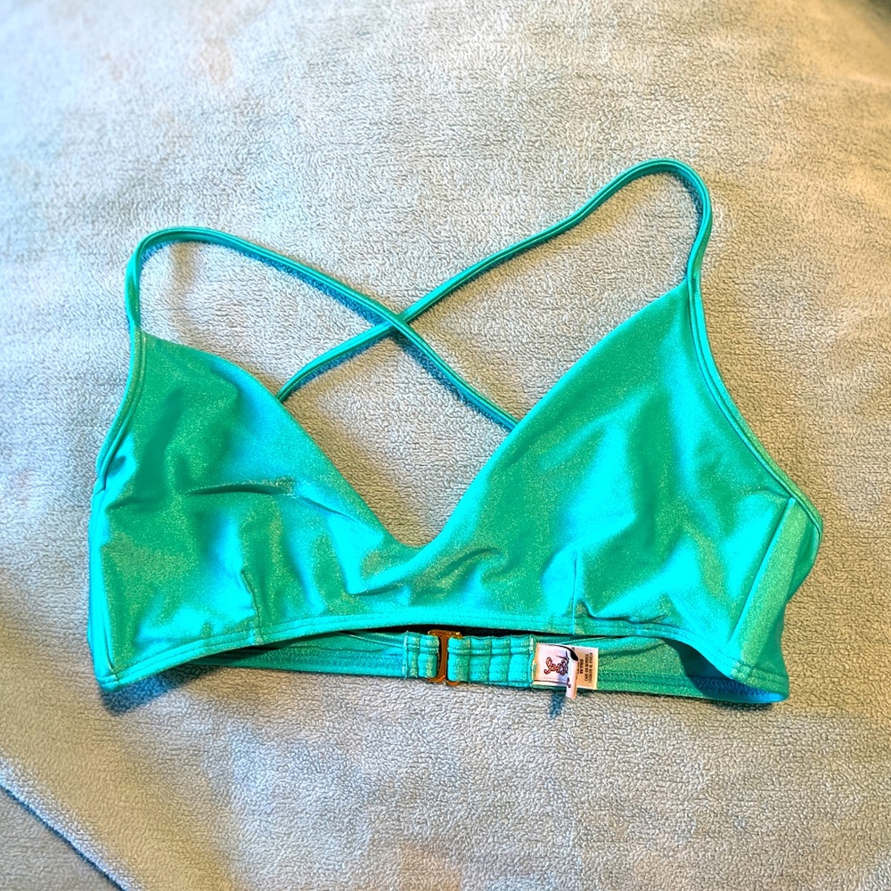 Luli Fama Teal Green Bikini Top